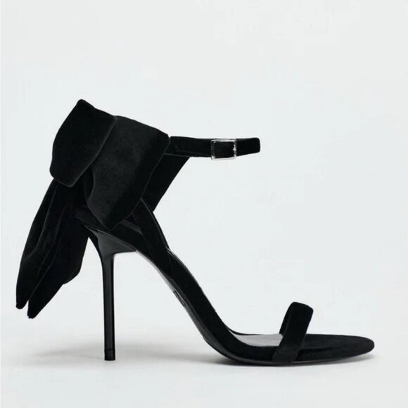 ZARA HEELED SANDALS WITH MAXI BOW - Picture 4 of 6